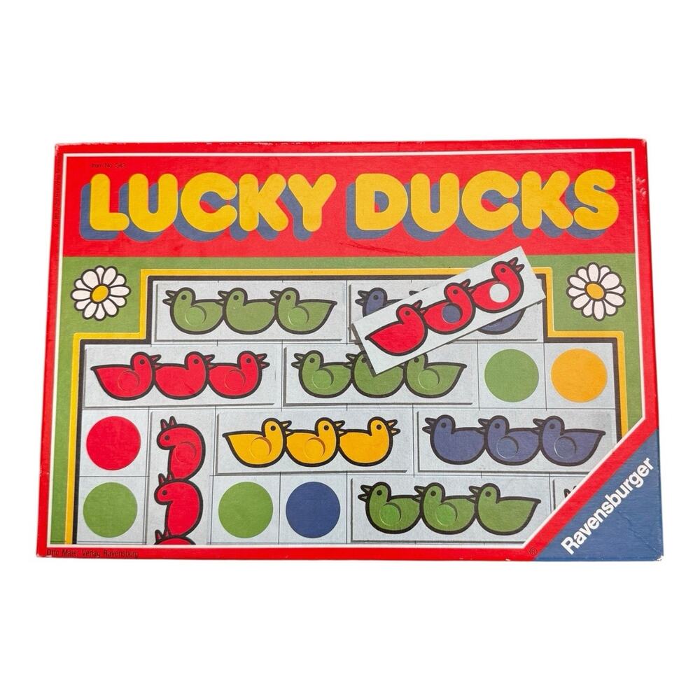 VINTAGE Lucky Ducks COMPLETE Ravensburger 1986 Matching Colors‎ Game Kids